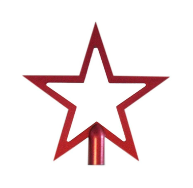 İçi Boş Yıldız Ağaç Tepeliği 18cm Kırmızı Renk