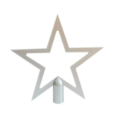 İçi Boş Yıldız Ağaç Tepeliği 18cm Gümüş Rengi