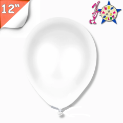 Toptan Balon 12'' Metalik Beyaz Hbk