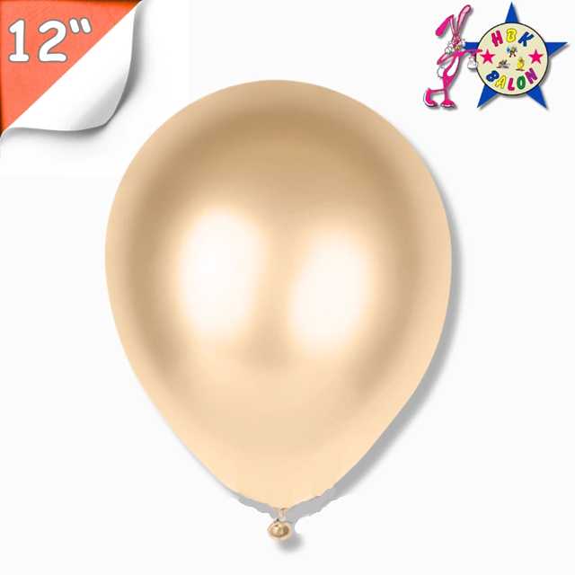 Toptan Balon 12'' Metalik Krem Hbk