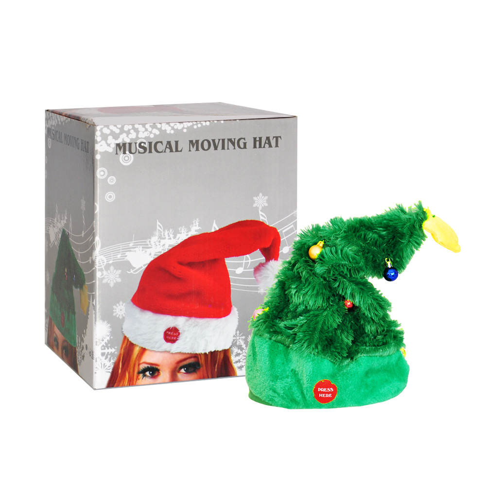 Toptan Yılbaşı Dans Eden Müzikli Şapka Yeşil