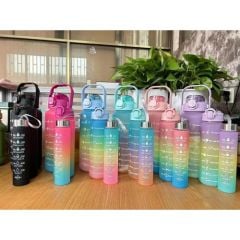 Toptan motivasyon matarası 3 Lü Set Su Şişesi