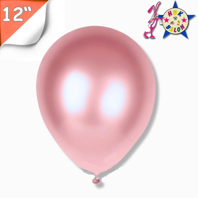 Toptan Balon 12'' Metalik Rose Hbk