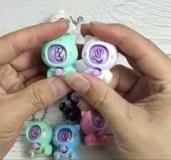 Toptan Taş Kağıt Makas Kedi Anahtarlık