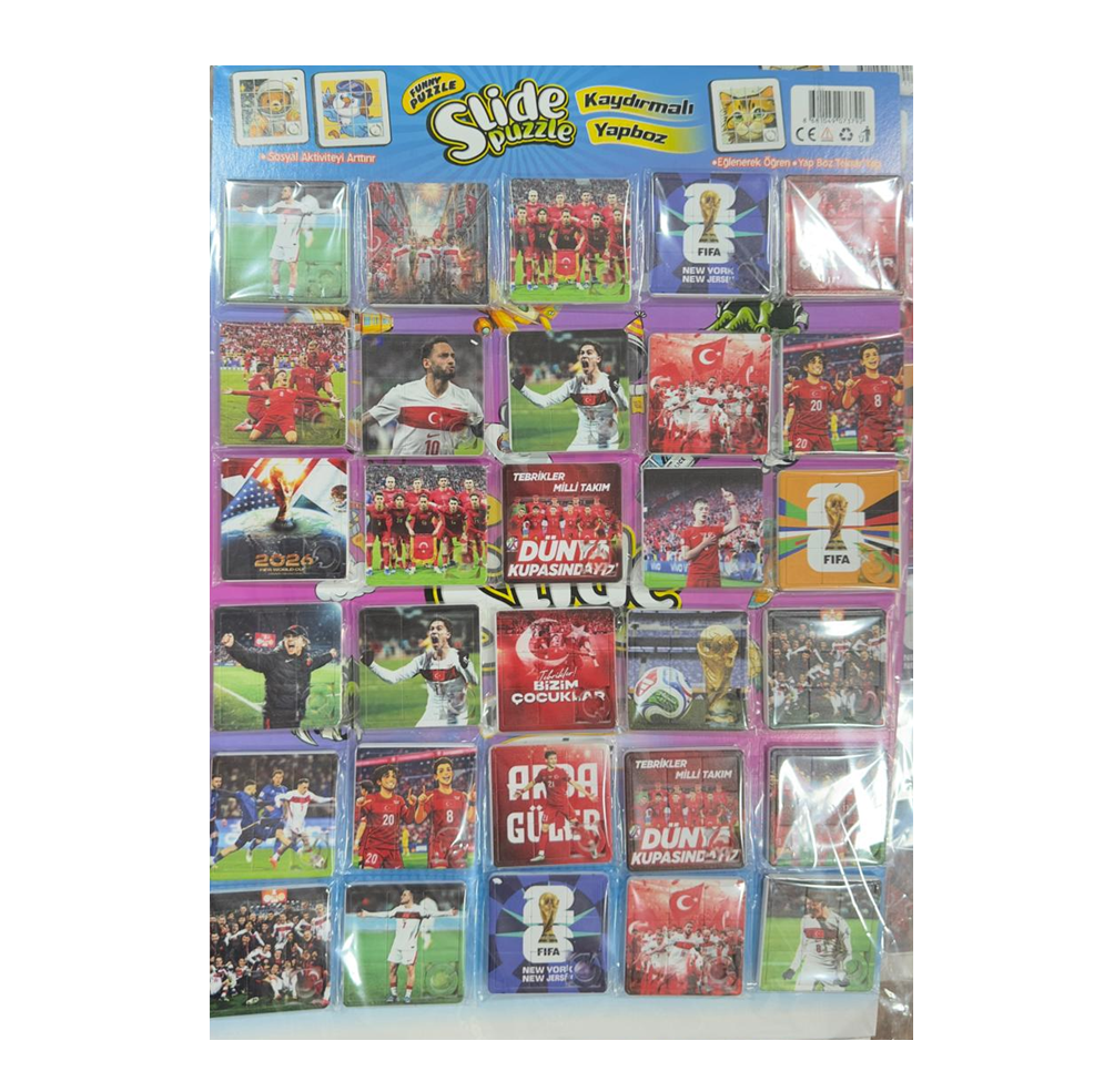 Toptan Oyuncak Kaydırmalı Mini Puzzle Milli Takım