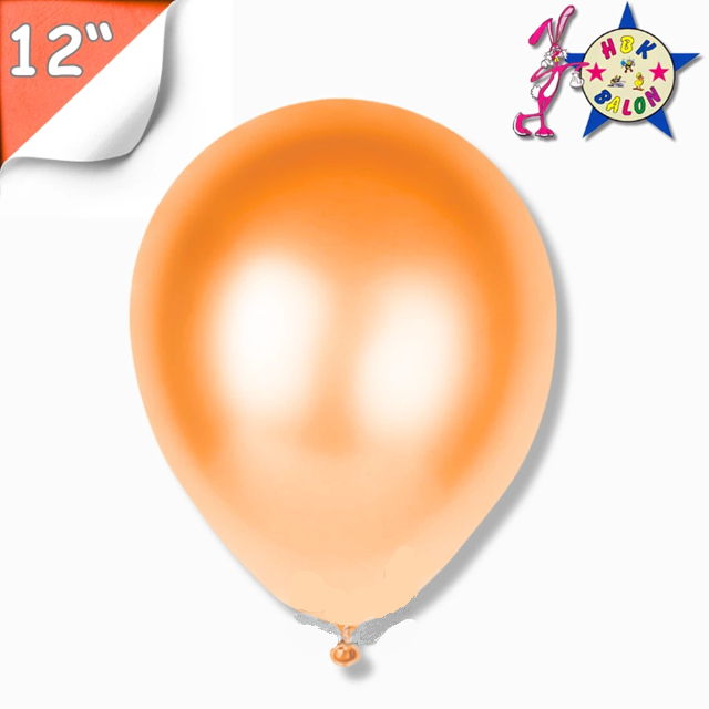 Toptan Balon 12'' Metalik Turuncu Hbk