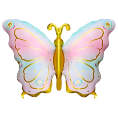 Toptan Folyo Balon Pembe Altın Kelebek
