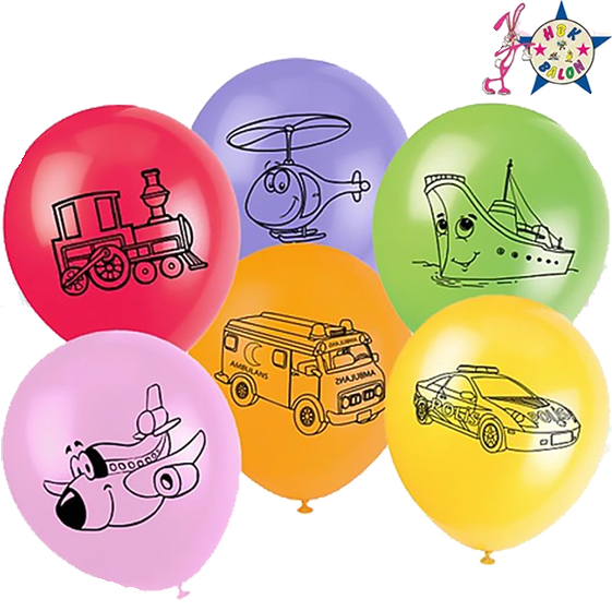Toptan Balon 12'' Taşıtlar Baskılı