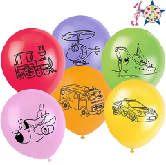 Toptan Balon 12'' Taşıtlar Baskılı