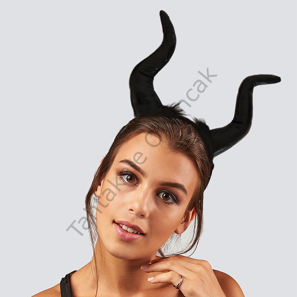 Toptan Halloween Malefiz Taç Siyah