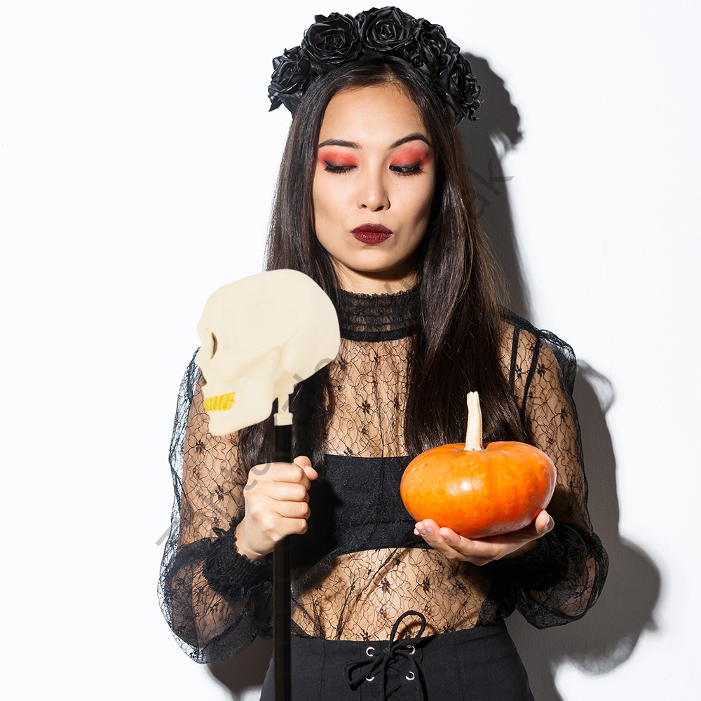Toptan Halloween Aksesuar Kurukafa Asa