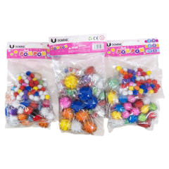 Toptan Pon Pon Simli 3 Boy Karışık Set