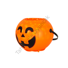 Toptan Halloween Işıklı Müzikli Balkabağı Şeker Kovası