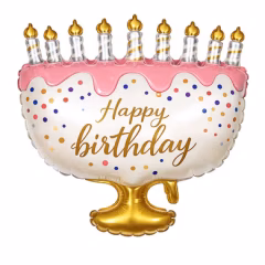 Toptan Folyo Balon Gold Happy Birthday Pasta