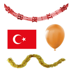 Toptan Okul Süsleme Seti Bayraklı