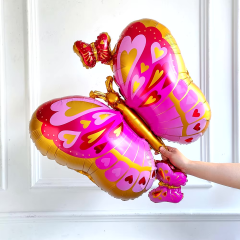 Toptan Folyo Balon Pembe Kırmızı Kelebek