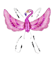 Toptan Folyo Balon Kanatlı Pembe Flamingo