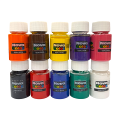 Toptan Nova Color 10 Renk Şişe Guaj Boya