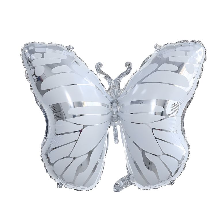 Toptan Folyo Balon Beyaz Kelebek