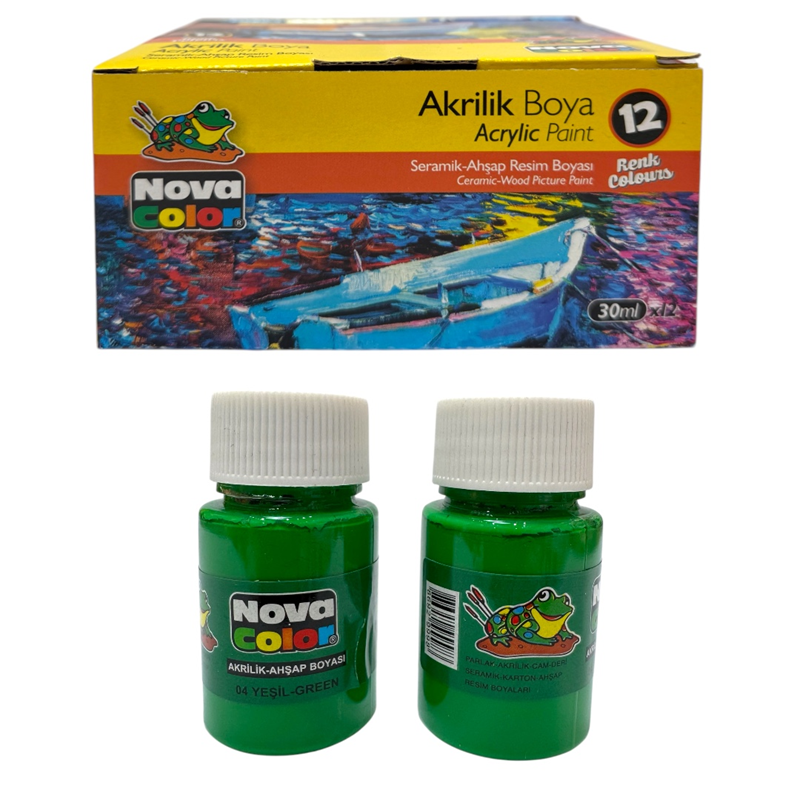 Toptan Nova Color 30 ml Yeşil Akrilik Boya
