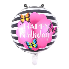 Toptan Folyo Balon 18'' Yuvarlak Happy Birthday