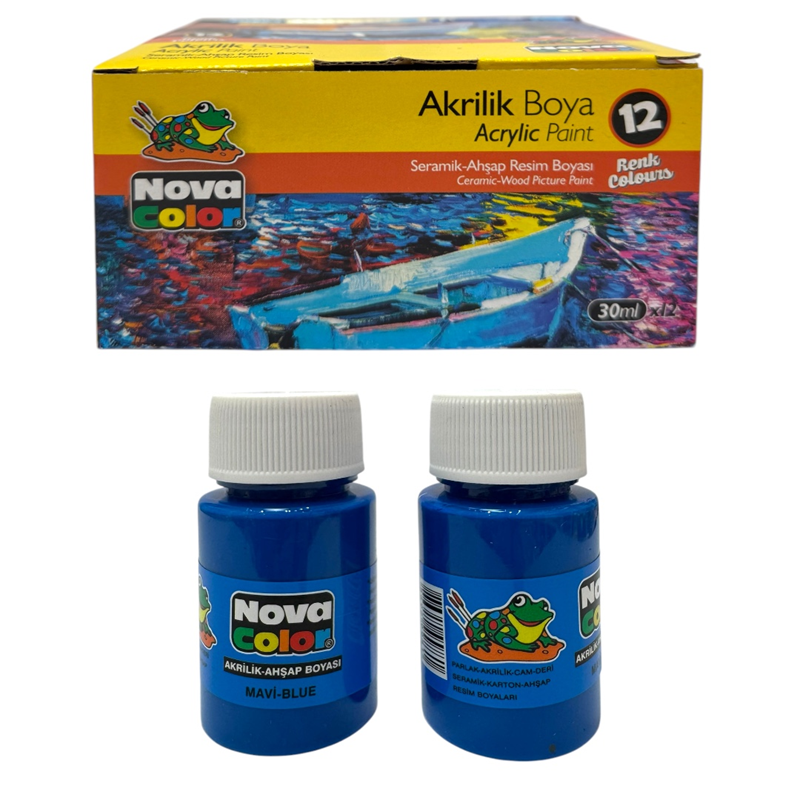 Toptan Nova Color 30 ml Mavi Akrilik Boya