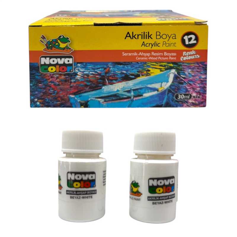Toptan Nova Color 30 ml Beyaz Akrilik Boya