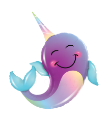 Toptan Folyo Balon Boynuzlu Renkli Balina