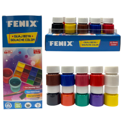 Toptan Fenix 10 Renk Karışık 15 ml Şişe Guaj Boya