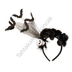 Toptan Halloween Tüllü Kurukafa Taç