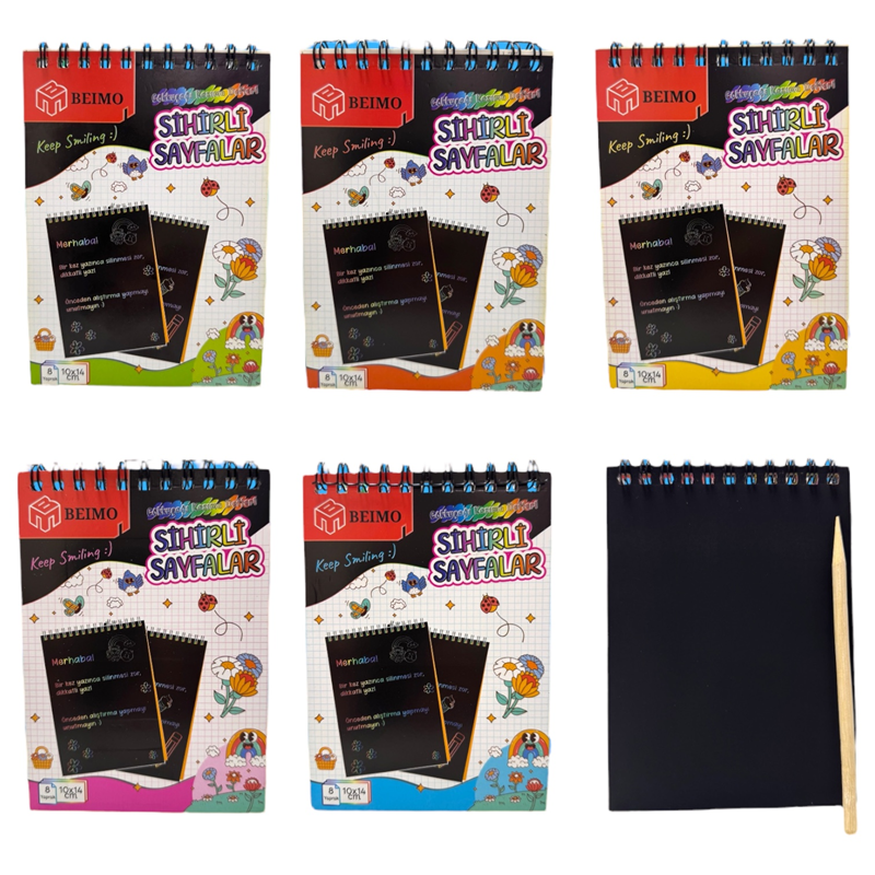 Toptan Beimo A-6 Telli Kazıma Gökkuşağı Defteri