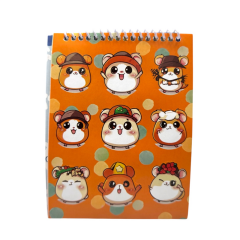 Toptan 12*16 Telli Sticker Defteri Hayvanlar 8 Yaprak