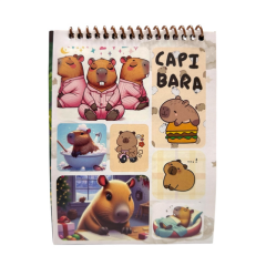 Toptan 12*16 Telli Sticker Defteri Capy Bara 8 Yaprak