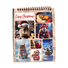 Toptan 12*16 Telli Sticker Defteri Capy Bara 8 Yaprak