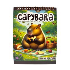 Toptan 12*16 Telli Sticker Defteri Capy Bara 8 Yaprak
