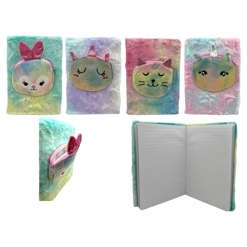 Toptan Peluşlu Fermuarlı Hatıra Defteri 80 Yaprak