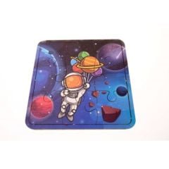Toptan Oyuncak Ahşap 9\'lu Yapboz Astronot