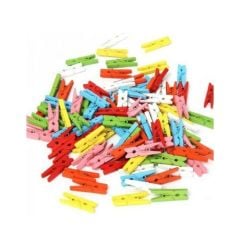 Toptan Ahşap Renkli 100 Lü Mini Boy Mandal