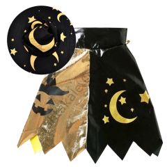 Toptan Halloween Cadı Şapkası ve Pelerin Seti