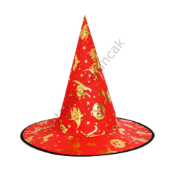Toptan Halloween Cadı Şapkası Kırmızı