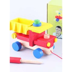Toptan Ahşap Söküp Takmalı İş Makinaları Oyuncağı