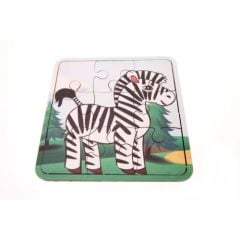 Toptan Oyuncak Ahşap 9'lu Yapboz Zebra