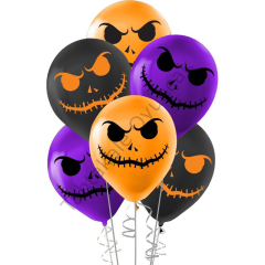 Toptan Pastel Balon Baskılı 100lü Cadılar Bayramı