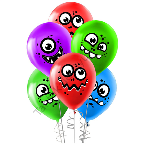 Toptan Pastel Balon Baskılı 100lü Monster