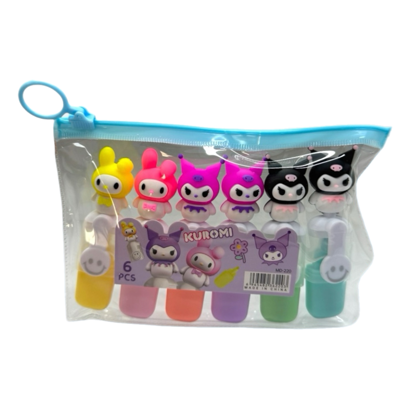 Toptan Kuromi Fosforlu Kalem 6'lı Set