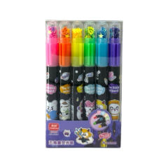 Toptan Yıldız-Pullu Mühür Fosforlu Kalem 6'lı Set