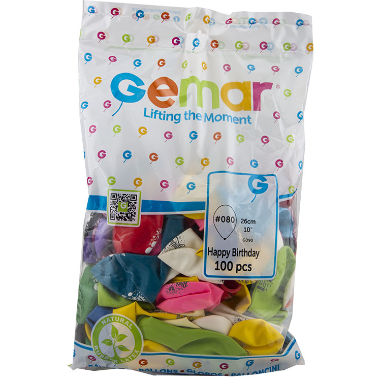Toptan Balon Gemar 10'' Happy Birthday