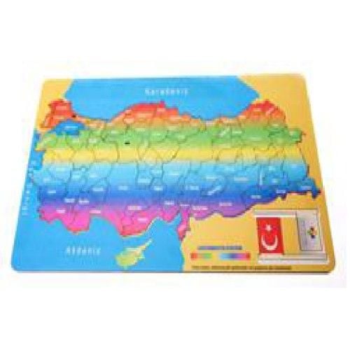 Toptan Oyuncak Ahşap Türkiye Haritası Yapboz