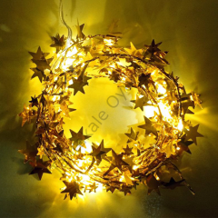 Toptan Yılbaşı Led Gün Işığı Pilli  Altın Yıldız