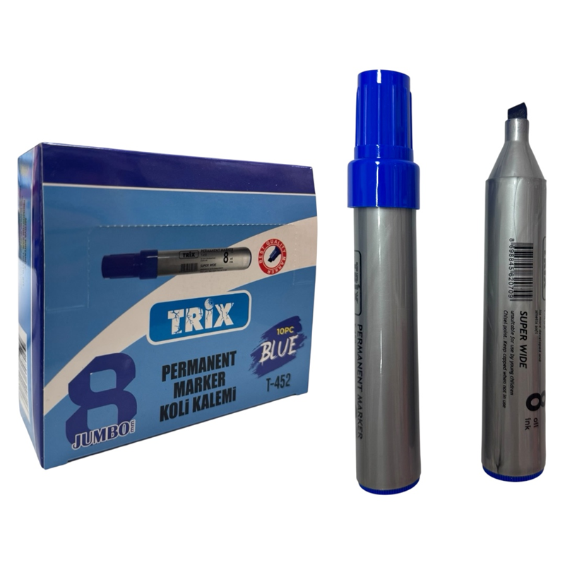 Toptan Trix 8mm Jumbo Mavi Koli Kalemi